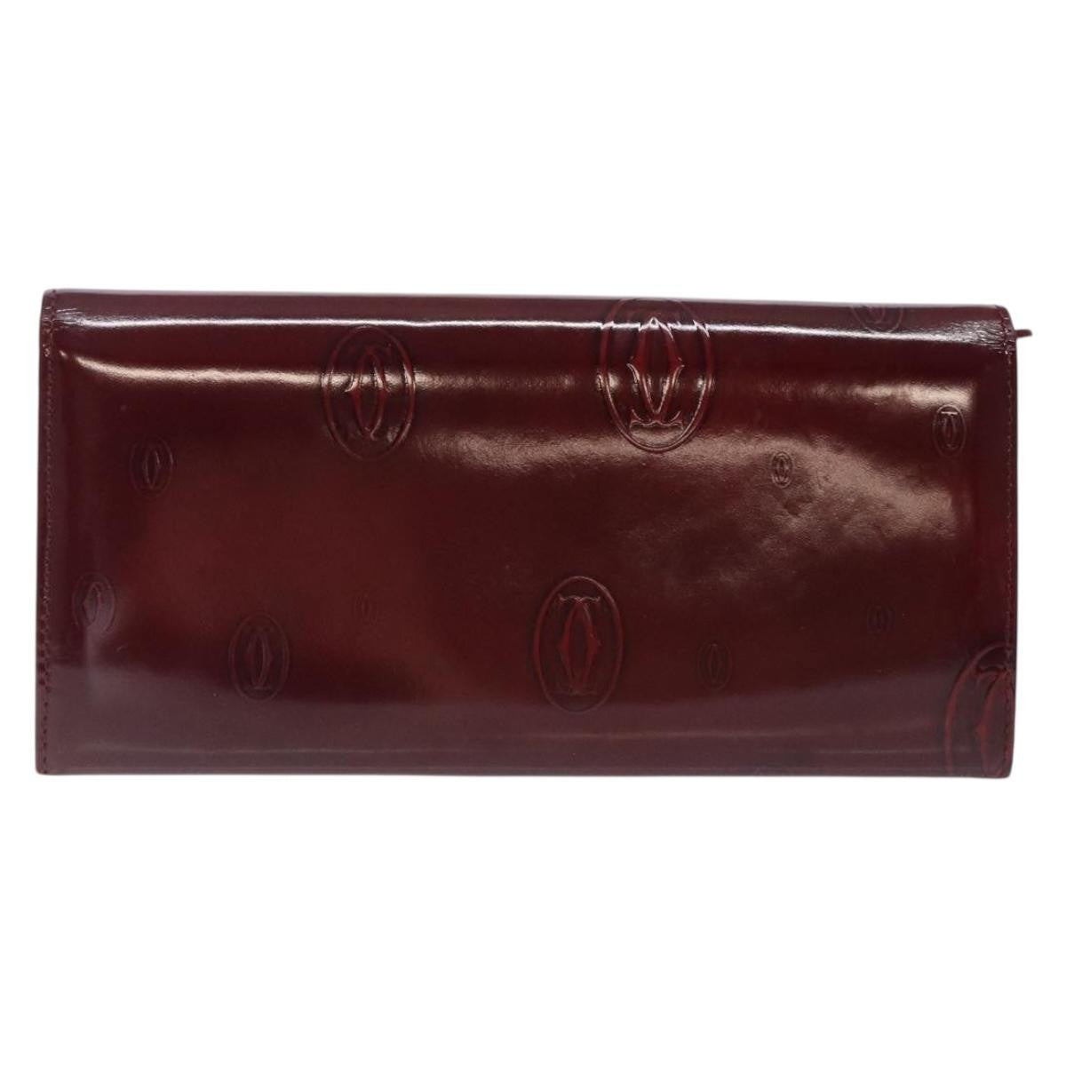 Cartier Happy Birthday Long Wallet Patent leather