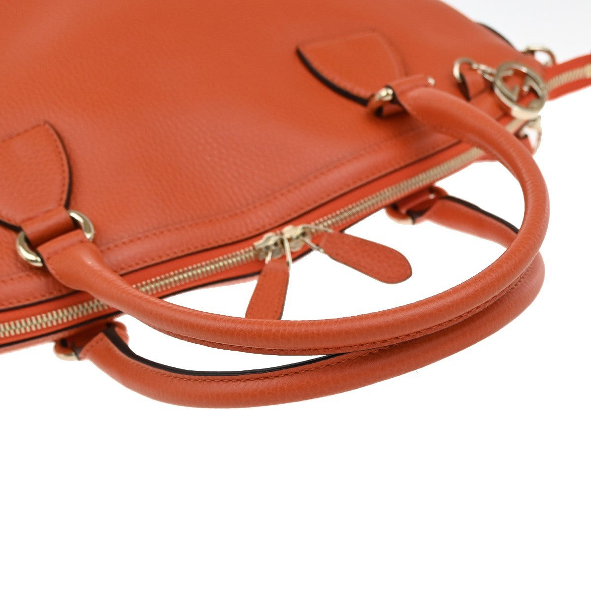 Gucci GG Charm Convertible Dome Satchel Leather