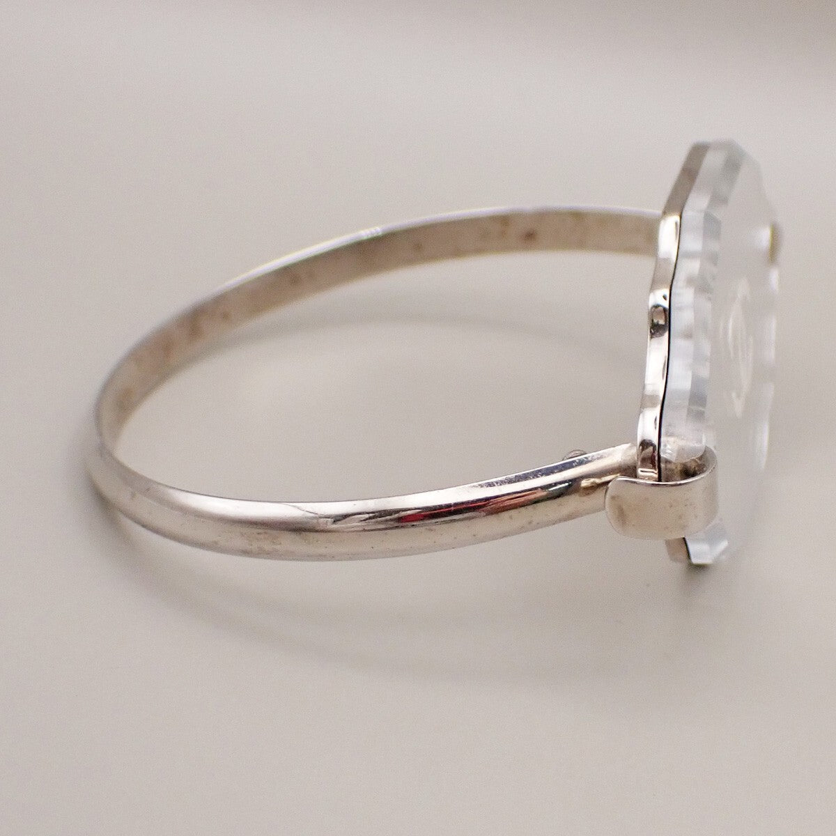 Chanel CC Logo Mirror Bangle Bracelet Metal and Plastic