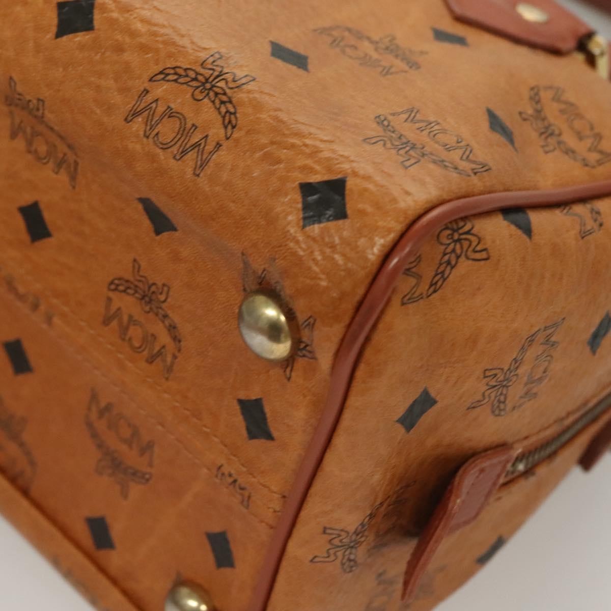 MCM Visetos Handbag Canvas and Leather