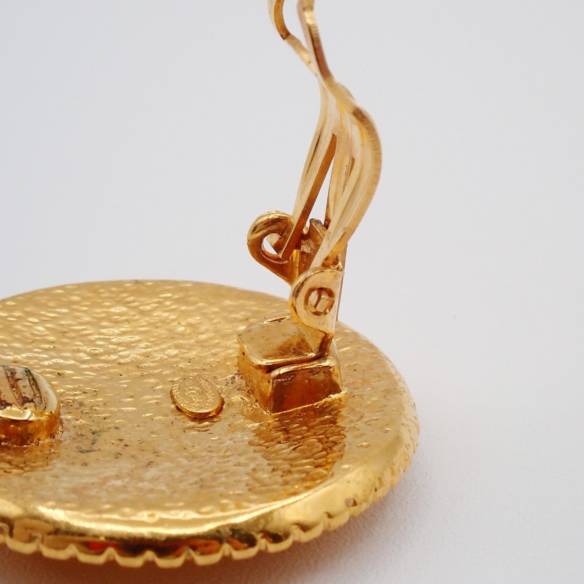Chanel Vintage Round CC Clip-On Earrings Metal