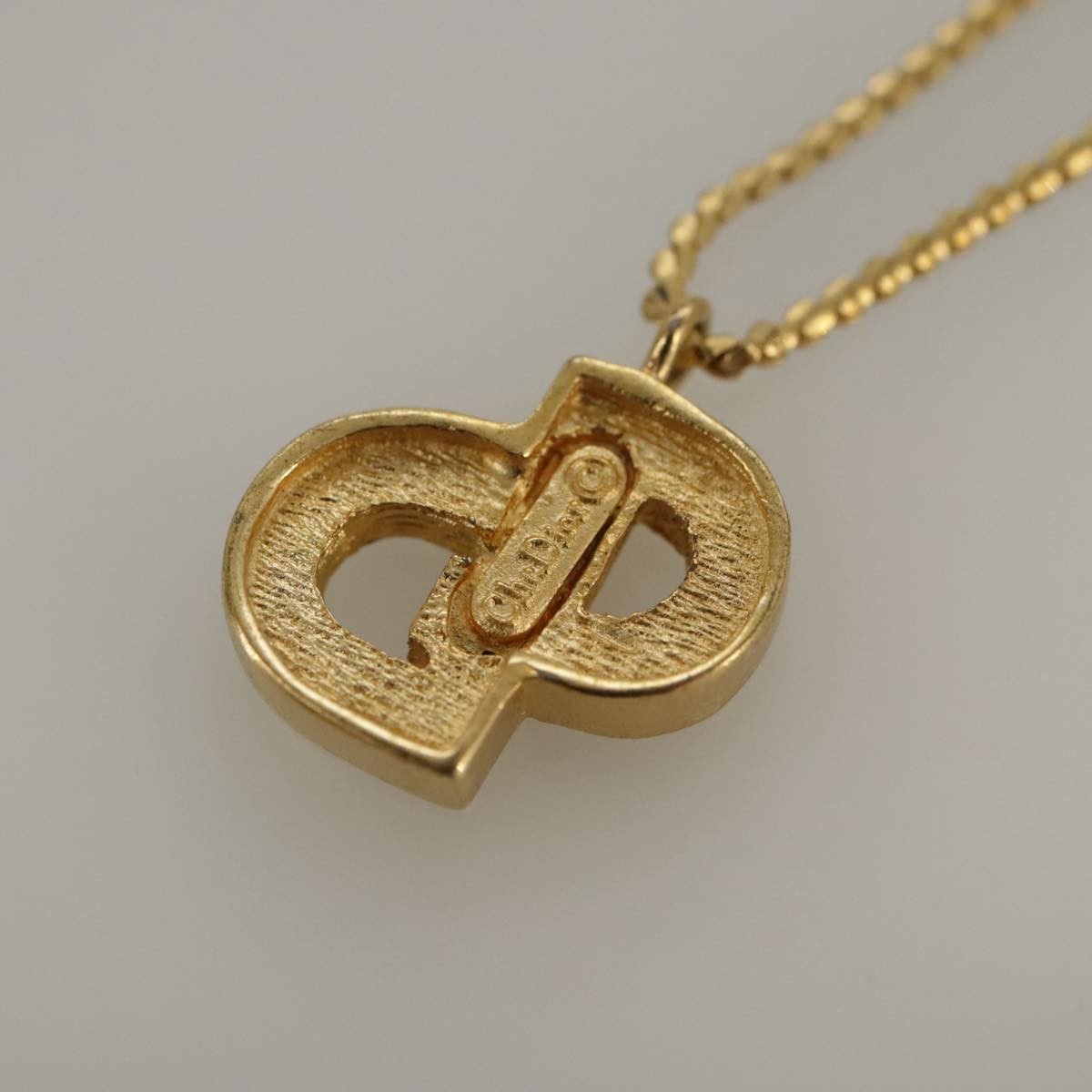 Christian Dior CD Pendant Necklace Gold-plated