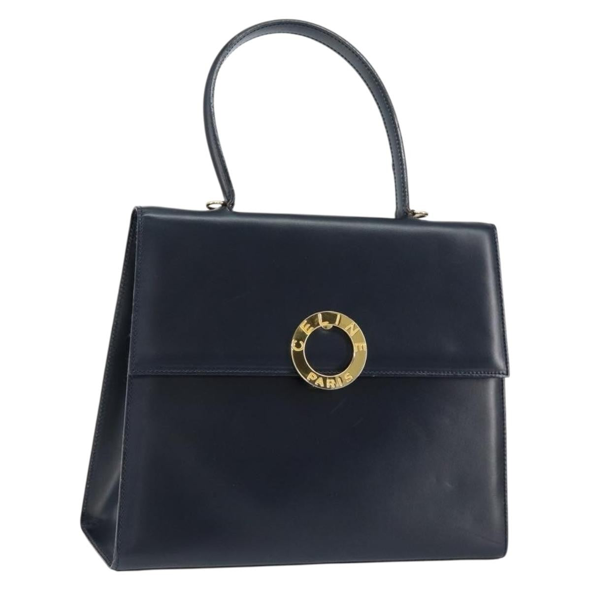 Celine Circle Logo Handbag Leather