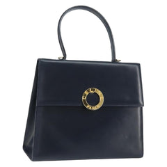 Celine Circle Logo Handbag Leather
