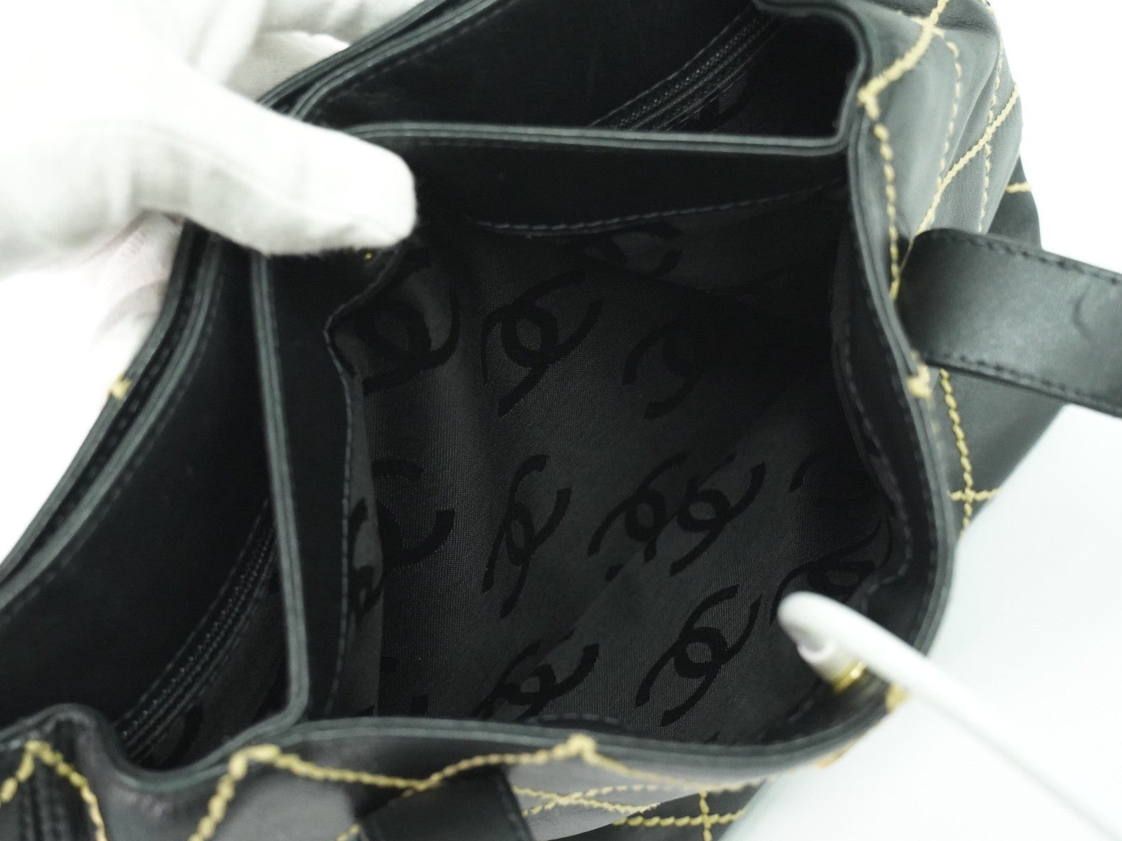 Chanel Surpique Tote Quilted Leather