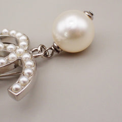 Chanel CC Drop Brooch Metal and Faux Pearls