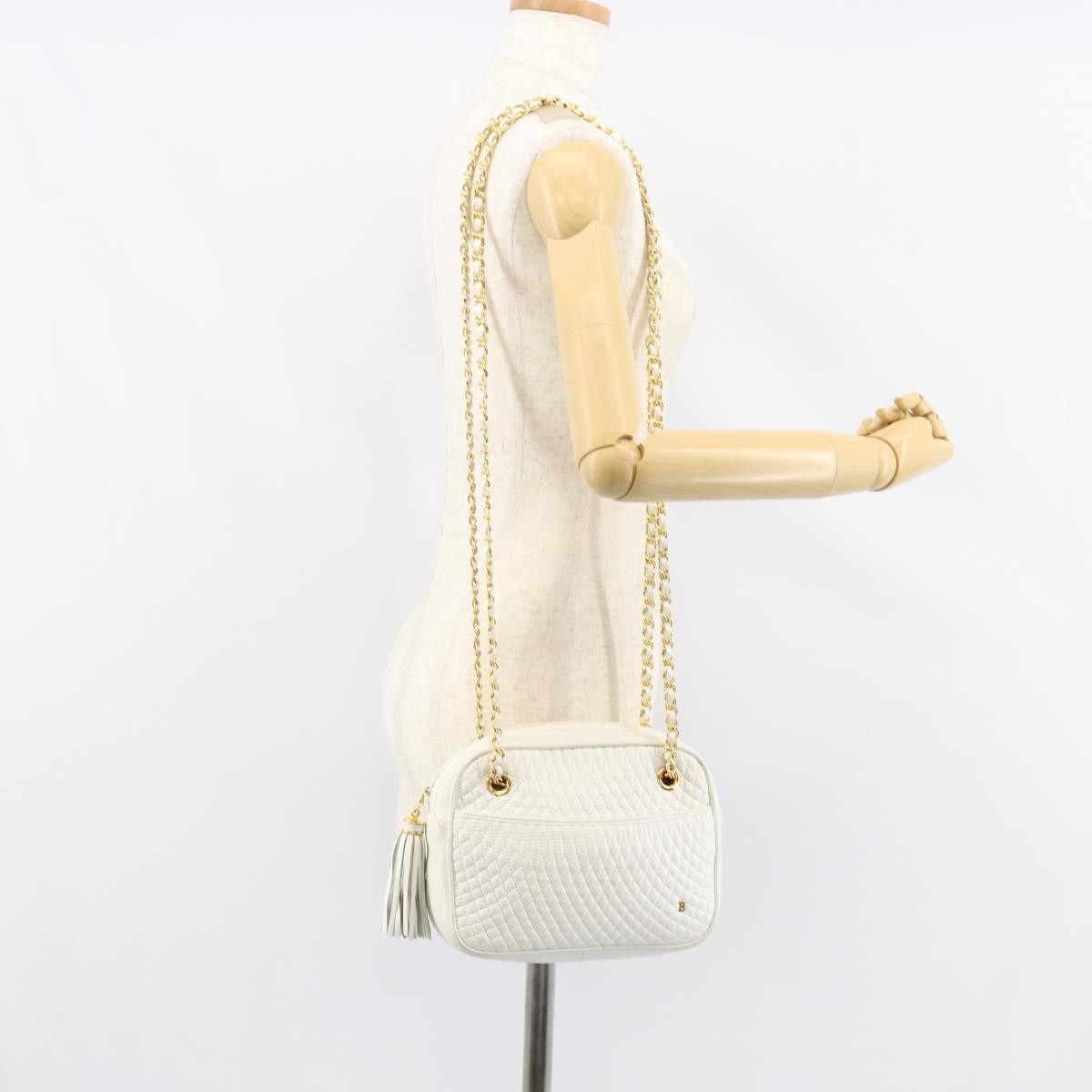 Bally Vintage Chain Shoulder Bag Quilted Leather