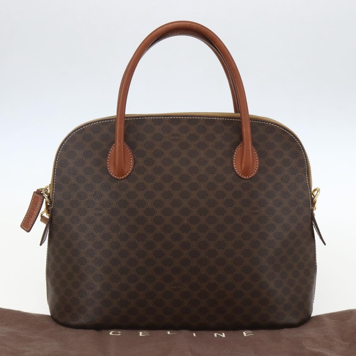 Celine Vintage Macadam Handbag Canvas and Leather