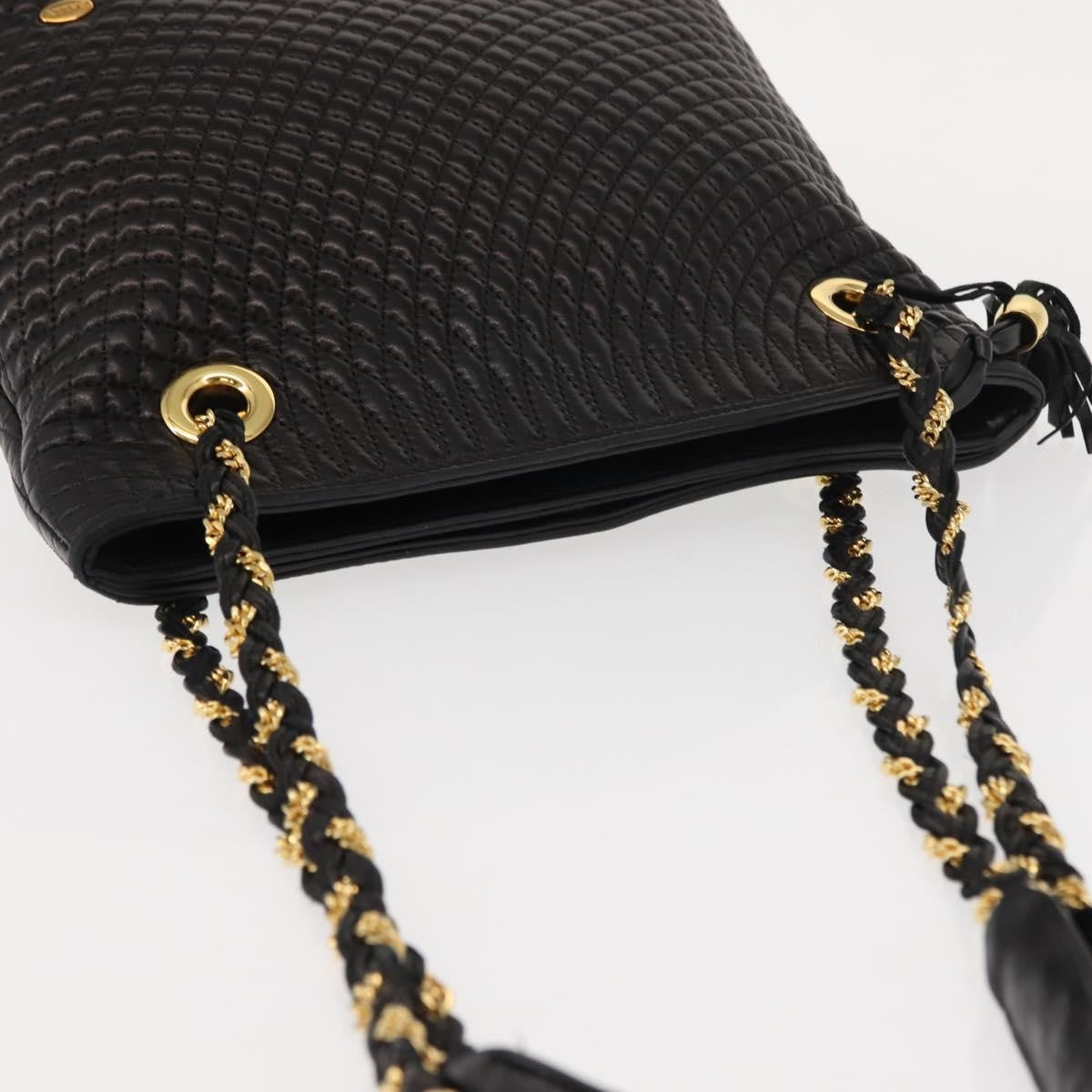 Bally Vintage Chain Shoulder Bag Quilted Leather
