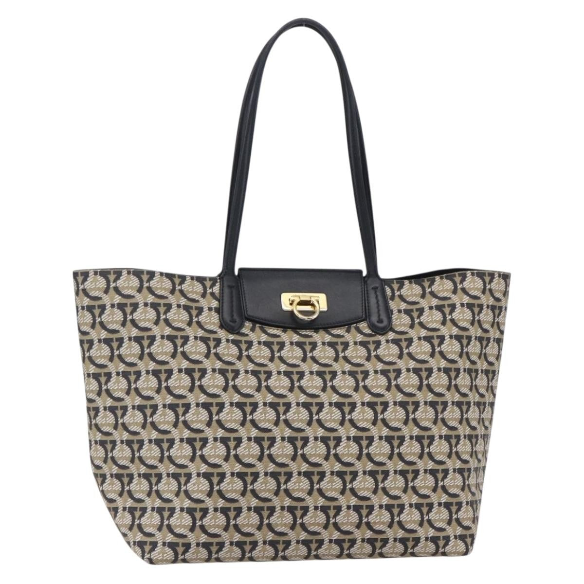 Salvatore Ferragamo Gancini Travel Tote Gancini Jacquard