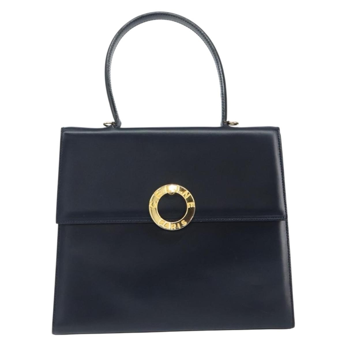 Celine Circle Logo Handbag Leather