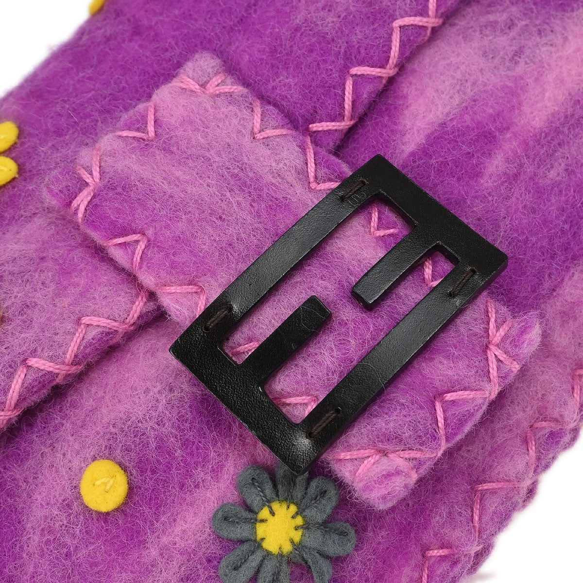 Fendi Baguette Bag Embroidered Zucca Wool