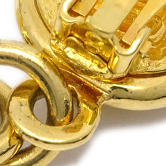 Chanel Vintage CC Round Drop Clip-On Earrings Metal