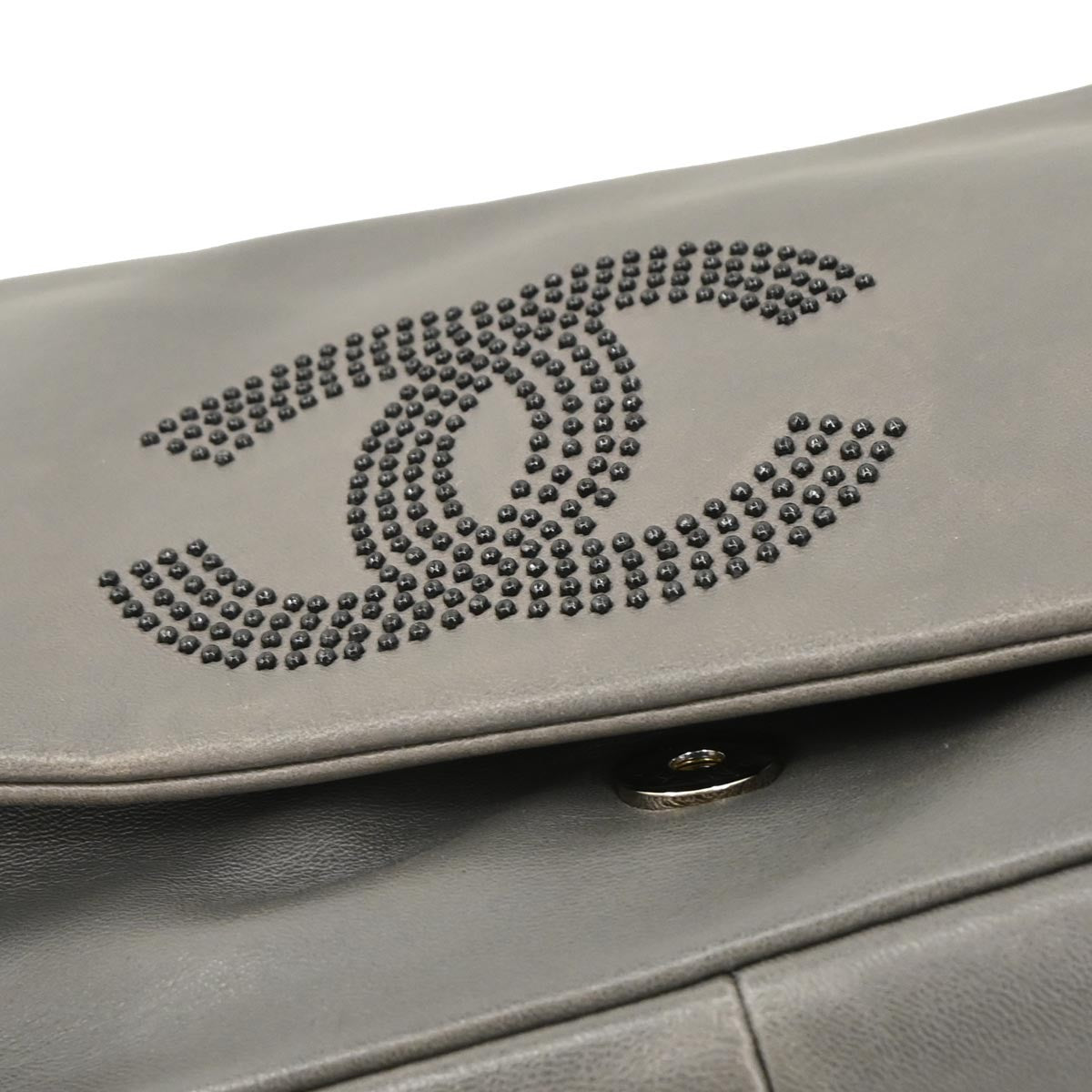 Chanel Studded CC Flap Bag Lambskin