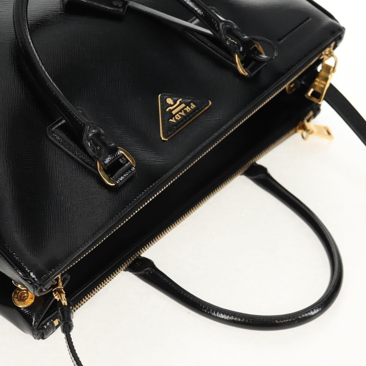Prada Double Zip Lux Tote Vernice Saffiano Leather