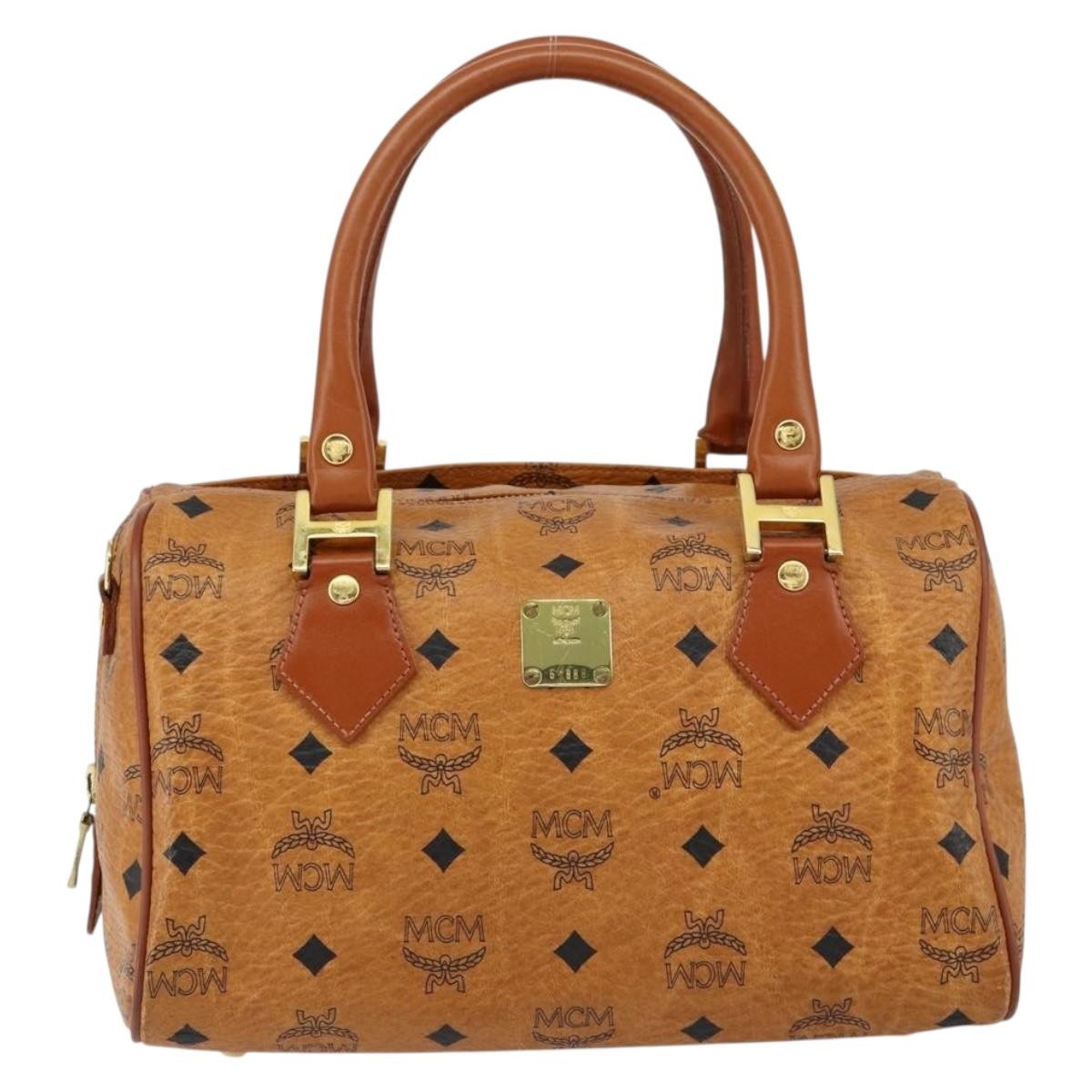 MCM Visetos Handbag Canvas and Leather