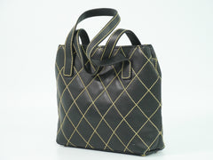 Chanel Surpique Tote Quilted Leather