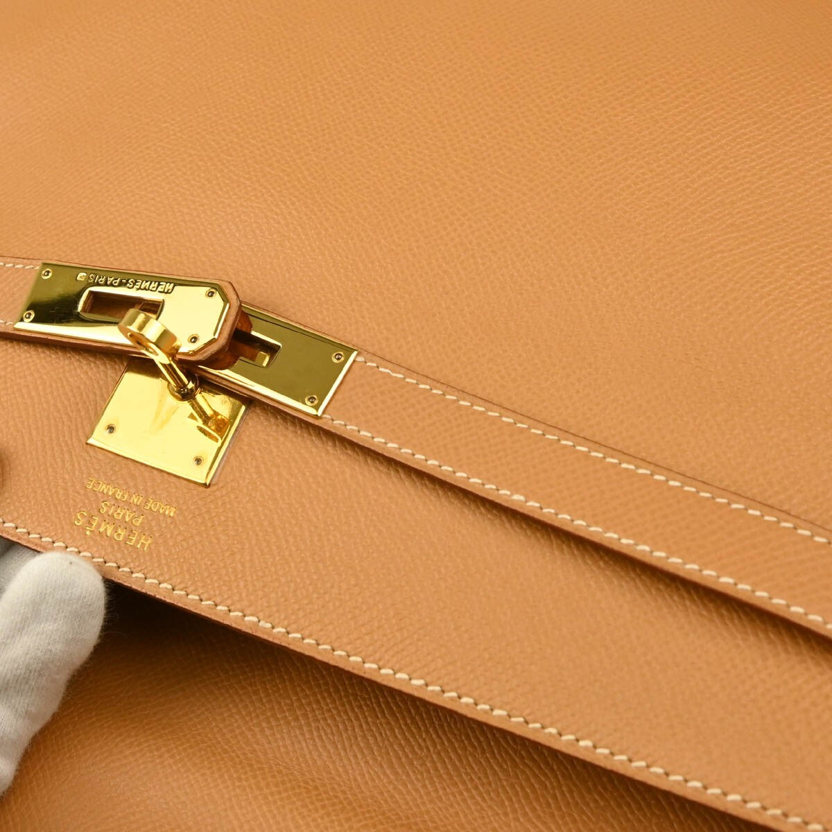 Hermes Kelly Handbag Brown Courchevel with Gold Hardware