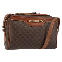 Celine Vintage Macadam Shoulder Bag Canvas and Leather