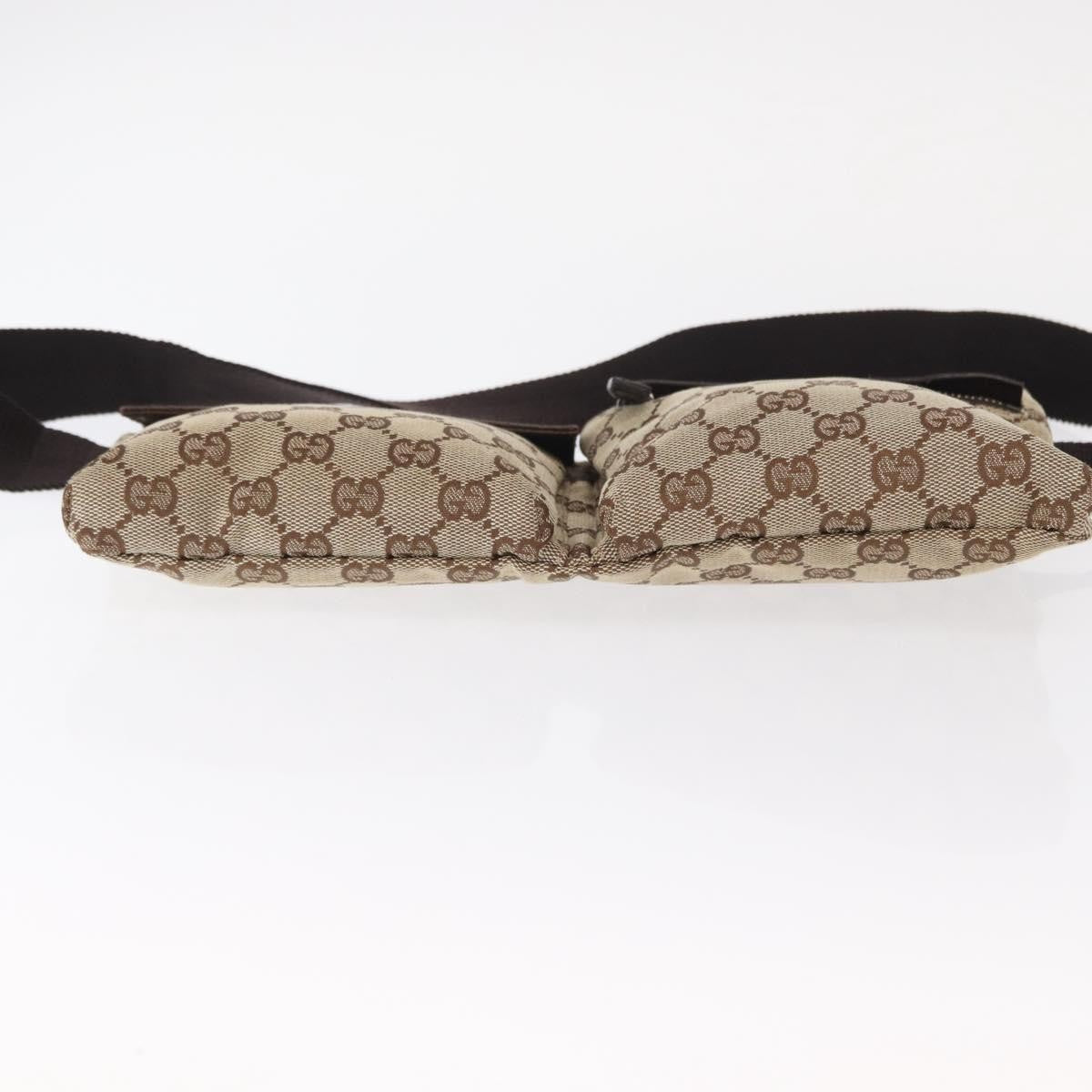 Gucci Vintage Double Belt Bag GG Canvas with Leather