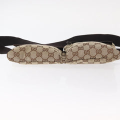 Gucci Vintage Double Belt Bag GG Canvas with Leather