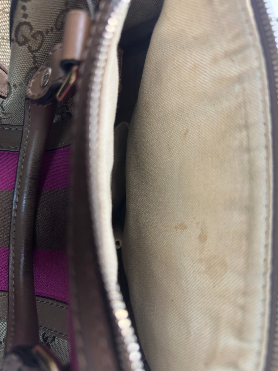 Gucci Vintage Web Boston Bag GG Canvas