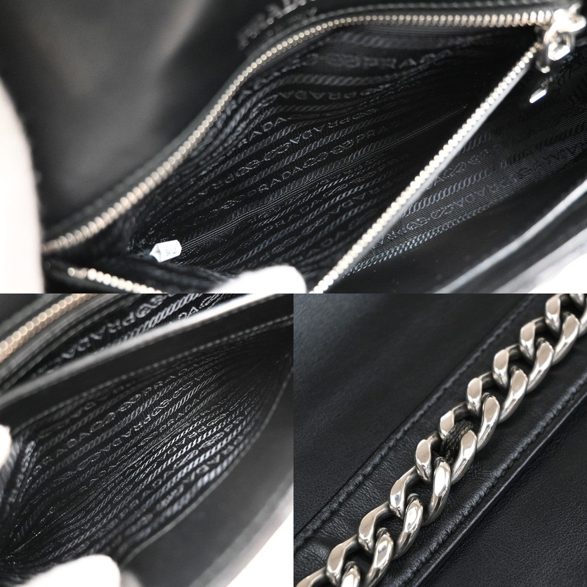 Prada Chain Flap Shoulder Bag Diagramme Quilted Leather