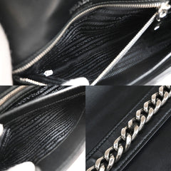 Prada Chain Flap Shoulder Bag Diagramme Quilted Leather