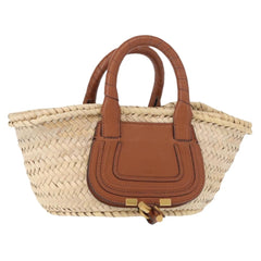 Chloe Marcie Basket Bag Raffia and Leather