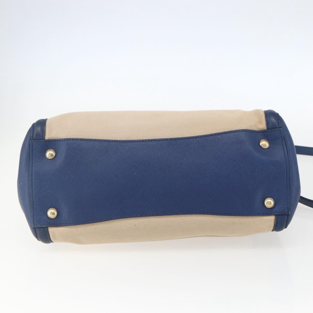 Prada Cuir Frame Convertible Tote Canvas and Saffiano Leather