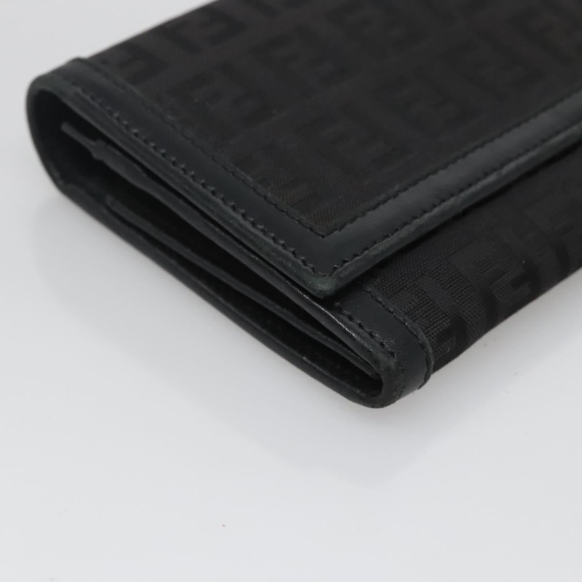 Fendi FF Flap Wallet Zucca Canvas with Embossed Leather