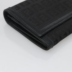 Fendi FF Flap Wallet Zucca Canvas with Embossed Leather