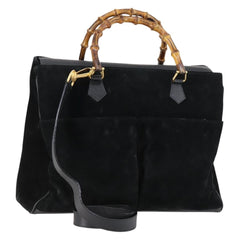 Gucci Vintage Bamboo Handle Bag Suede