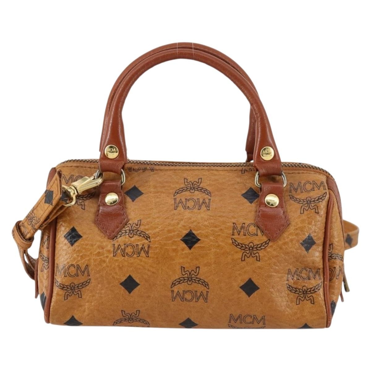 MCM Visetos Handbag Canvas and Leather