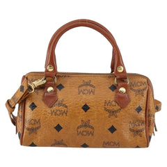 MCM Visetos Handbag Canvas and Leather