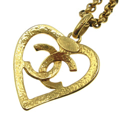 Chanel CC Heart Pendant Necklace Metal