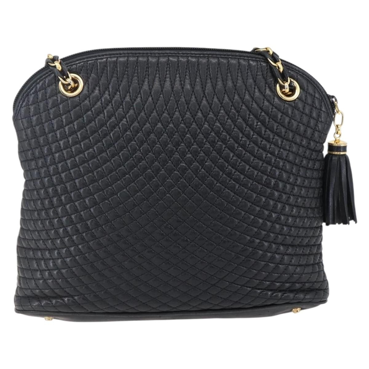 Bally Vintage Chain Shoulder Bag Quilted Leather