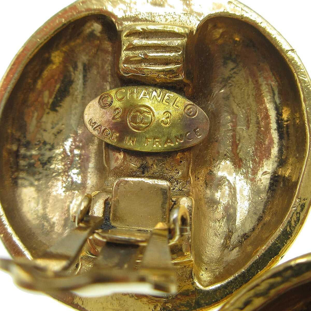 Chanel CC Round Earrings Metal and Crystal