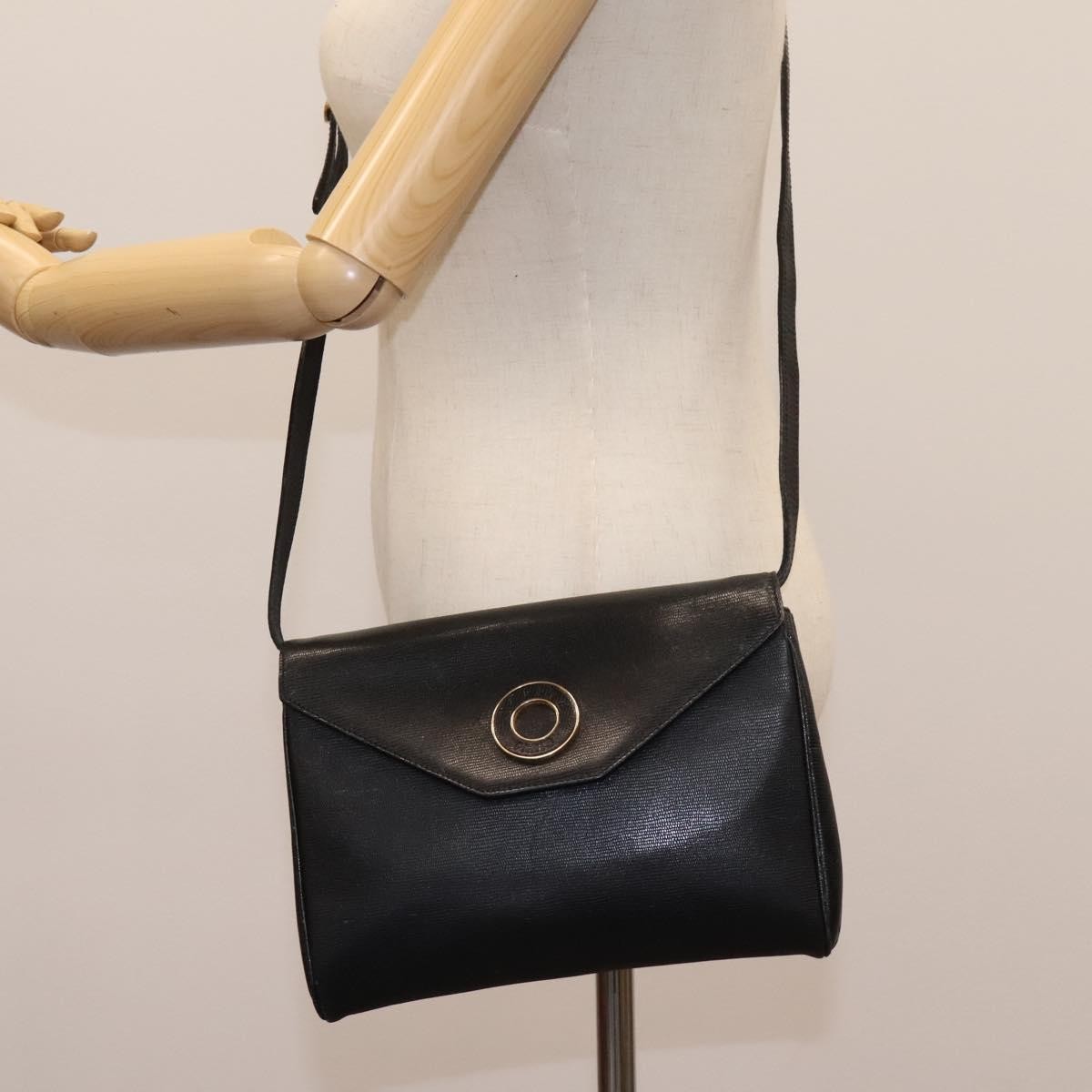 Celine Vintage Circle Logo Crossbody Bag Leather
