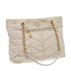 Prada Chain Front Zip Tote Quilted Tessuto