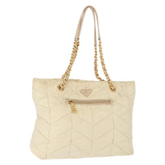Prada Chain Front Zip Tote Quilted Tessuto