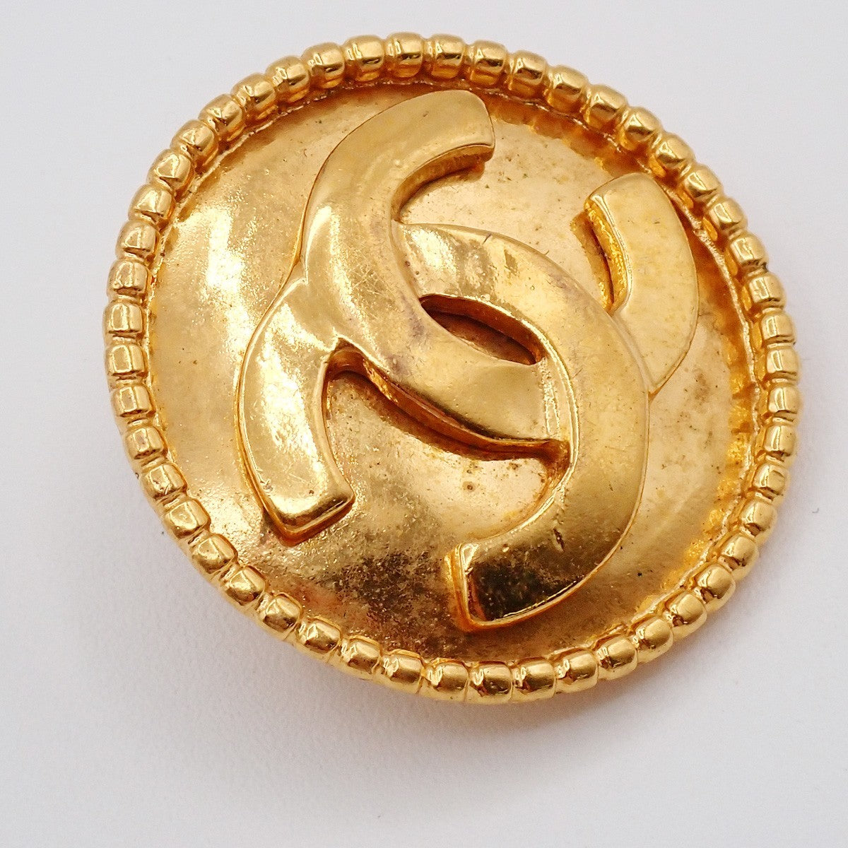 Chanel Vintage Round CC Clip-On Earrings Metal