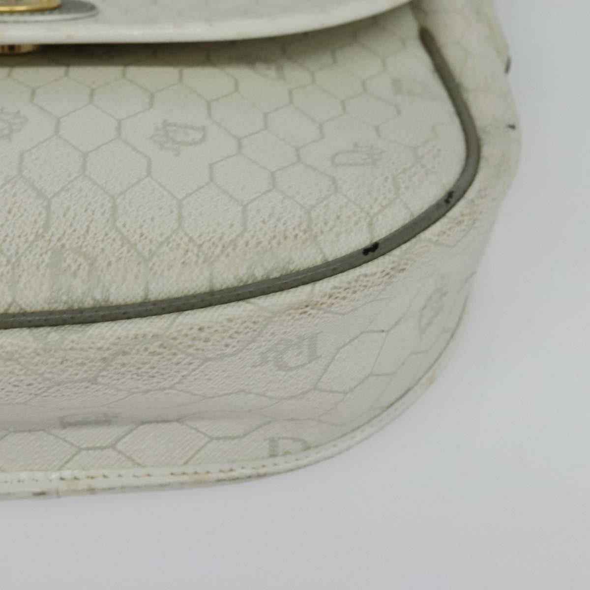Christian Dior Vintage Honeycomb Flap Crossbody Bag Coated Canvas