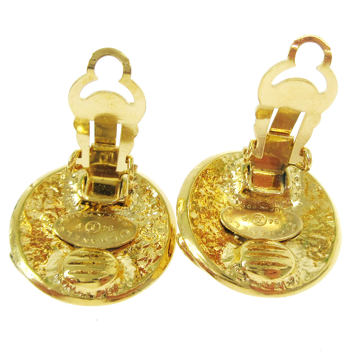 Chanel Vintage Round CC Clip-On Earrings Metal