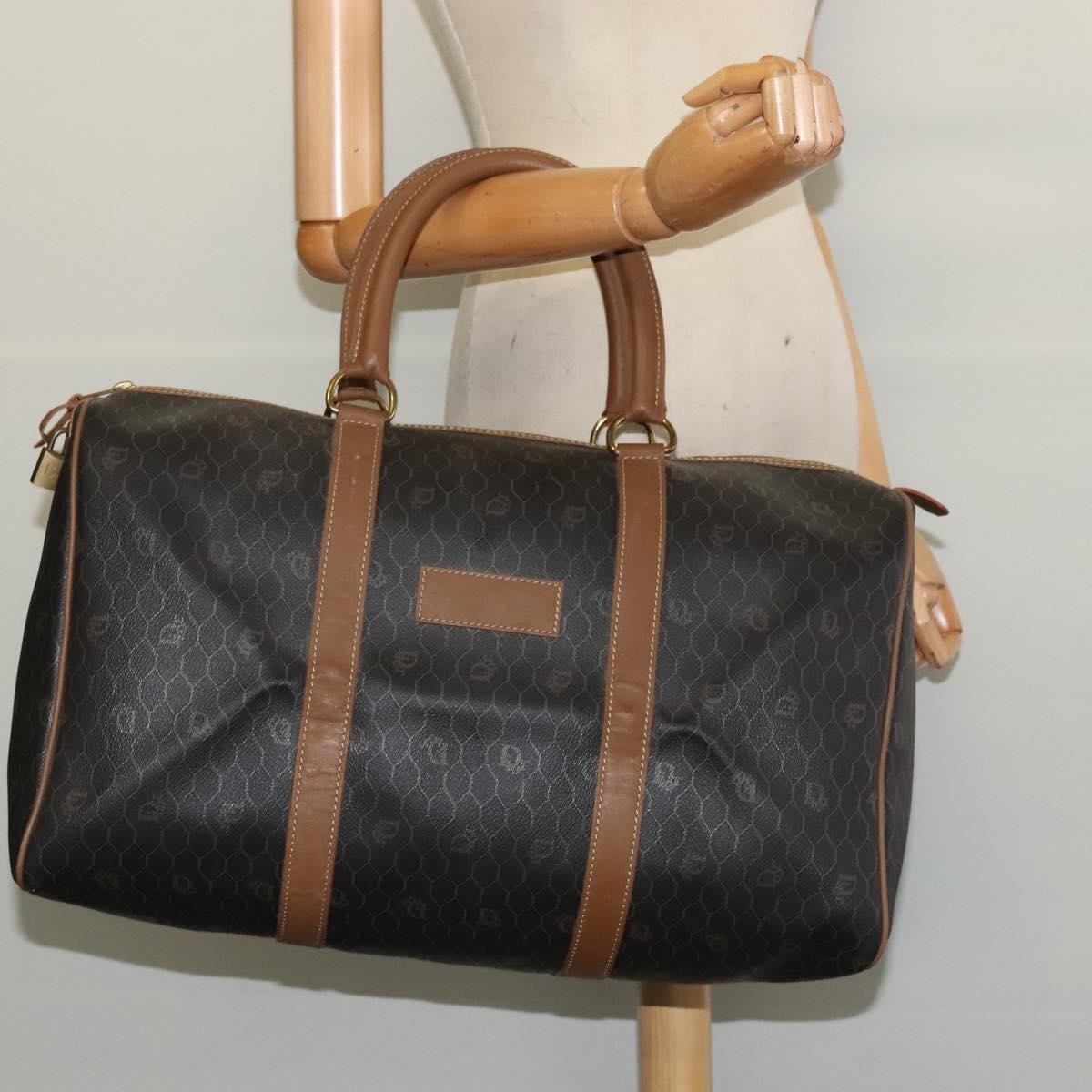 Christian Dior Vintage Honeycomb Handbag Canvas Leather