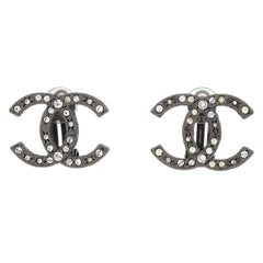 Chanel CC Clip-On Earrings Metal with Crystal