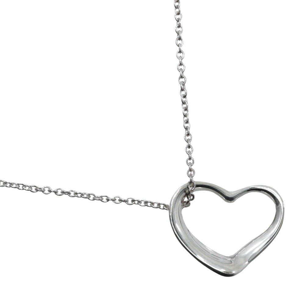 Tiffany & Co. Elsa Peretti Open Heart Pendant Necklace silver