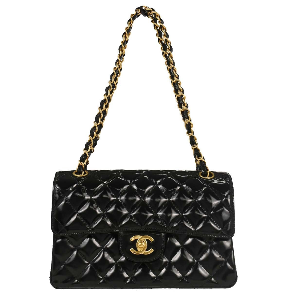 Chanel Vintage Double Sided Flap Bag Quilted Patent