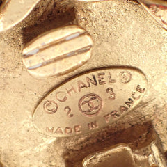 Chanel Vintage CC Round Clip-On Earrings Metal with Crystals