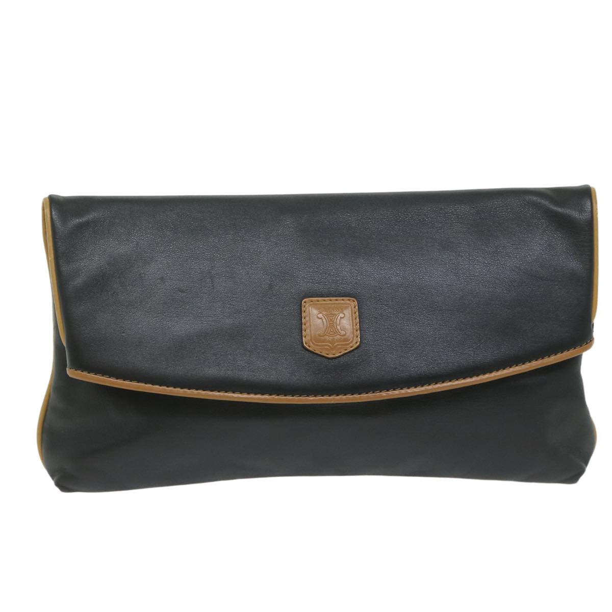 Celine Logo Triomphe Pouch Leather